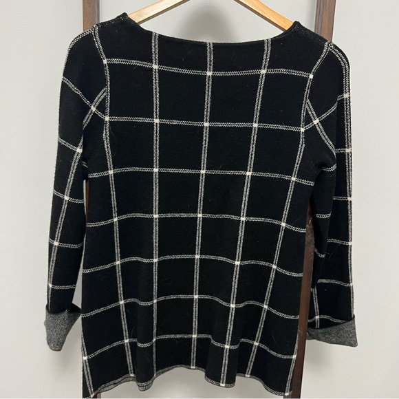 Max Studio Black White Checkered Sweater Sz XS - Picture 2 of 5